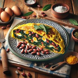 Greek-Inspired Collard Green and Bean Omelette