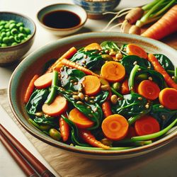 Vegan Carrot and Spinach Stir-Fry