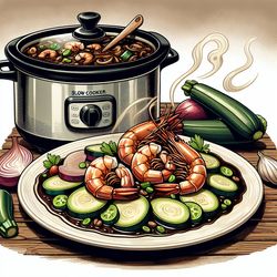 Slow Cooker Mexican Coffee Shrimp with Zucchini