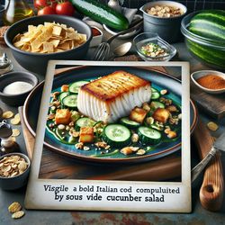 Bold Italian Cod with Sous Vide Cucumber Salad